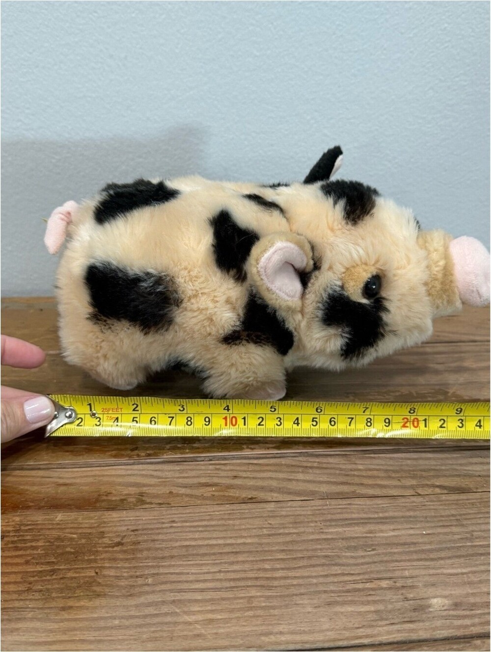 Aurora Miyoni Tots Spotted Piglet Plush Stuffed Animal Cream Black 9in - Picture 8 of 8